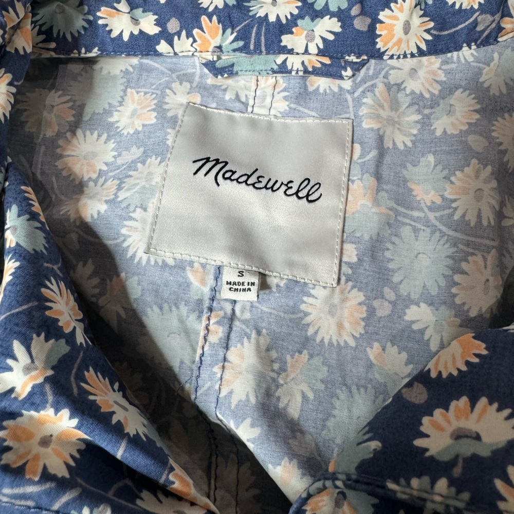 Madewell Ruffle-Neck Anorak Raincoat in French Floral size S L0282 - Picture 6 of 13